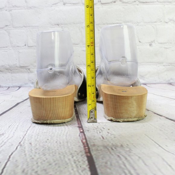 Dr Scholls Black Leather Slip On Buckle Single Strap Slide Sandals Size 6.5 - Picture 6 of 9